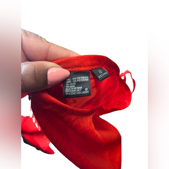 Preston & York Textured Print Red A-Line Knee Length Slit Skirt Women Size 12 - Picture 10 of 10